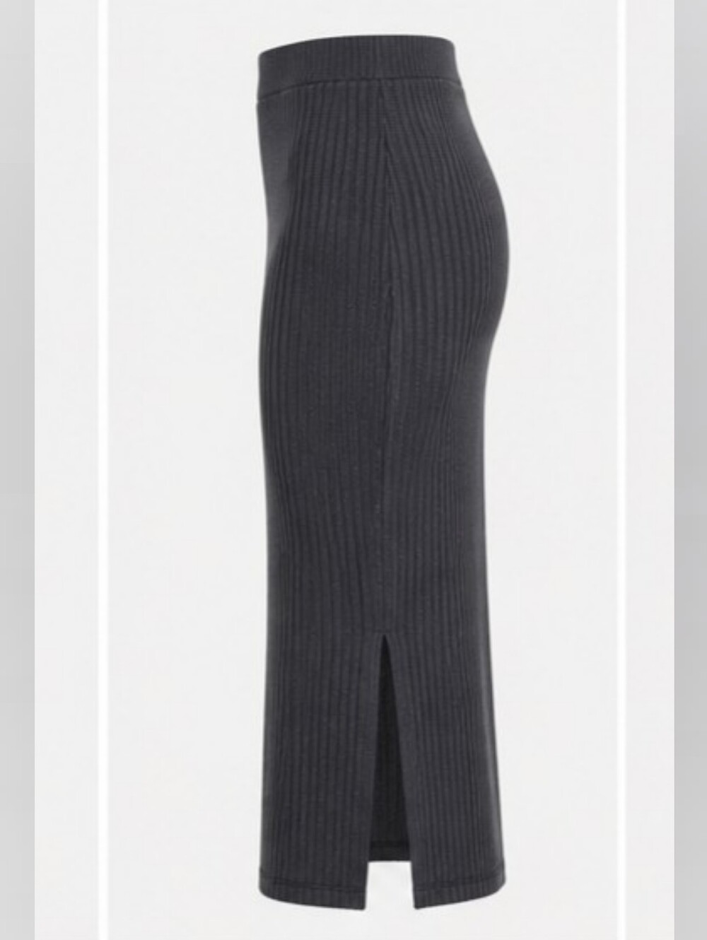 Calvin Klein Jeans Dark gray sweater side split Rib knit Midi Skirt size medium